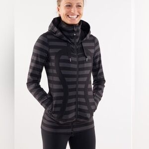lululemon athletica Black and Gray Striped Jacket